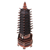 Max Wenchang Tower Model Handcraft China Pagoda Cultural Home Decor Red Bronze