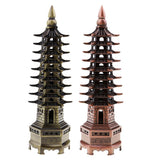 Max 7'' Chinese Fengshui Pagoda of Cultural Prosperity Wenchang Tower Copper