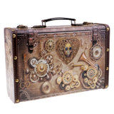 Max Wooden Vintage Lock Treasure Chest Jewellery Storage Box Case Gifts 11616
