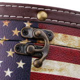 Max Wooden Cylinder Tissue Box Towel Napkin Holder Container Stripes Flag