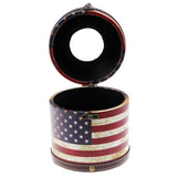 Max Wooden Cylinder Tissue Box Towel Napkin Holder Container Stripes Flag