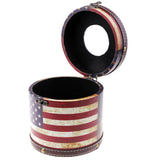Max Wooden Cylinder Tissue Box Towel Napkin Holder Container Stripes Flag