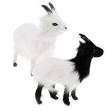 Max Mini Simulation Goat Animal Plush Kids Toy Christmas Tree Decor Black White