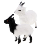 Max Mini Simulation Goat Animal Plush Kids Toy Christmas Tree Decor Black White