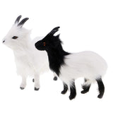 Max Mini Simulation Goat Animal Plush Kids Toy Christmas Tree Decor Black White