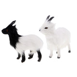 Max Mini Simulation Goat Animal Plush Kids Toy Christmas Tree Decor Black White