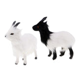 Max Mini Simulation Goat Animal Plush Kids Toy Christmas Tree Decor Black White