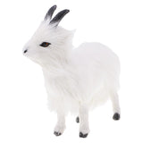 Max Mini Simulation Goat Animal Plush Kids Toy Christmas Tree Decor White