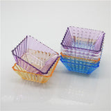 Max Acrylic Salad Fruit Dessert Candy Snack Dish Bowl Holder Tray Basket Blue