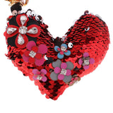 Max Crystal Handcraft Colors Paillette Pendants Handbag Key Chain Decors Red