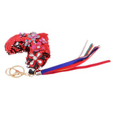 Max Crystal Handcraft Colors Paillette Pendants Handbag Key Chain Decors Red