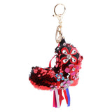 Max Crystal Handcraft Colors Paillette Pendants Handbag Key Chain Decors Red