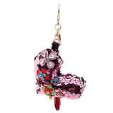 Max Crystal Handcraft Colors Paillette Pendants Handbag Key Chain Decors Pink