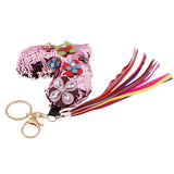Max Crystal Handcraft Colors Paillette Pendants Handbag Key Chain Decors Pink