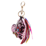 Max Crystal Handcraft Colors Paillette Pendants Handbag Key Chain Decors Pink