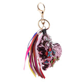 Max Crystal Handcraft Colors Paillette Pendants Handbag Key Chain Decors Pink