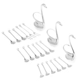 Max Swan Spoon Forks Holder Table Tableware For Coffee Fruits 3 Spoon 3 Fork