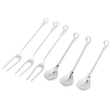 Max Swan Spoon Forks Holder Table Tableware For Coffee Fruits 3 Spoon 3 Fork