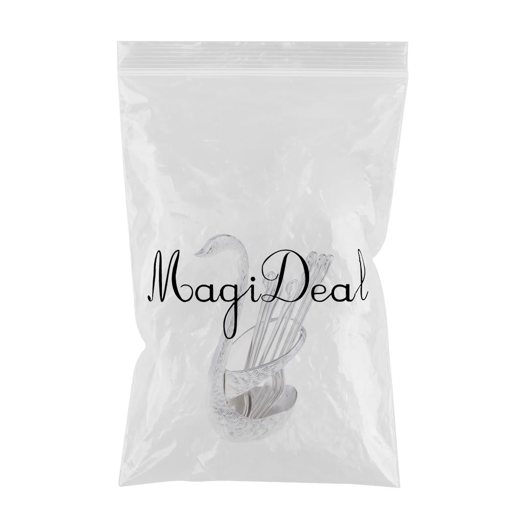 Max Swan Spoon Forks Holder Table Tableware For Coffee Fruits 3 Spoon 3 Fork