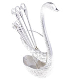 Max Swan Spoon Forks Holder Table Tableware For Coffee Fruits 3 Spoon 3 Fork