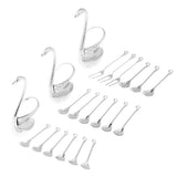 Max Swan Spoon Forks Holder Table Tableware For Coffee Fruits 3 Spoon 3 Fork