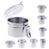 Max Stainless Steel Airtight Canister with Clear Acrylic Lid and Locking Clamp 17oz