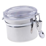 Max Stainless Steel Airtight Canister with Clear Acrylic Lid and Locking Clamp 17oz