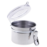 Max Stainless Steel Airtight Canister with Clear Acrylic Lid and Locking Clamp 17oz