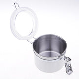 Max Stainless Steel Airtight Canister with Clear Acrylic Lid and Locking Clamp 17oz
