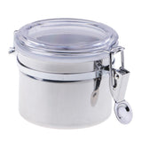 Max Stainless Steel Airtight Canister with Clear Acrylic Lid and Locking Clamp 17oz