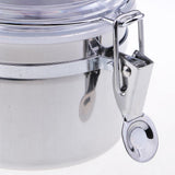 Max Stainless Steel Airtight Canister with Clear Acrylic Lid and Locking Clamp 17oz