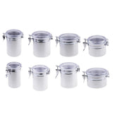 Max Stainless Steel Airtight Canister with Clear Acrylic Lid and Locking Clamp 17oz
