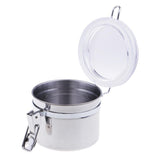 Max Stainless Steel Airtight Canister with Clear Acrylic Lid and Locking Clamp 17oz