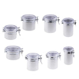 Max Stainless Steel Airtight Canister with Clear Acrylic Lid and Locking Clamp 17oz