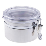 Max Stainless Steel Airtight Canister with Clear Acrylic Lid and Locking Clamp 26oz