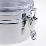 Max Stainless Steel Airtight Canister with Clear Acrylic Lid and Locking Clamp 26oz