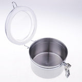 Max Stainless Steel Airtight Canister with Clear Acrylic Lid and Locking Clamp 26oz
