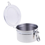 Max Stainless Steel Airtight Canister with Clear Acrylic Lid and Locking Clamp 26oz