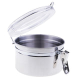Max Stainless Steel Airtight Canister with Clear Acrylic Lid and Locking Clamp 26oz