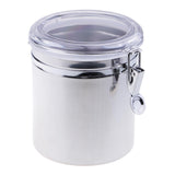Max Stainless Steel Airtight Canister with Clear Acrylic Lid and Locking Clamp 46oz