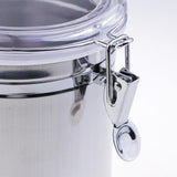 Max Stainless Steel Airtight Canister with Clear Acrylic Lid and Locking Clamp 46oz