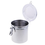 Max Stainless Steel Airtight Canister with Clear Acrylic Lid and Locking Clamp 46oz