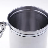 Max Stainless Steel Airtight Canister with Clear Acrylic Lid and Locking Clamp 60oz
