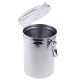 Max Stainless Steel Airtight Canister with Clear Acrylic Lid and Locking Clamp 60oz