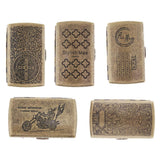 Maxbell Metal Cigarette Case Vintage Stash Box 20Pcs Tobacco Storage Case A