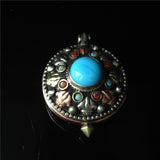 Max Turquoise Gaudencio Antique Vintage Necklace Pendant Jewelry Accessory Blue