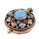 Max Turquoise Gaudencio Antique Vintage Necklace Pendant Jewelry Accessory Blue