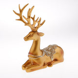 Max Creative Home Decoration Resin Couples Elk Deer Miniatures Figurine Model Gold