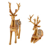 Max Creative Home Decoration Resin Couples Elk Deer Miniatures Figurine Model Gold