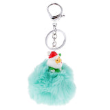 Max Santa Claus Fluffy Ball Keychain Keyring Car Key Chain Ring Hanging Decor Green